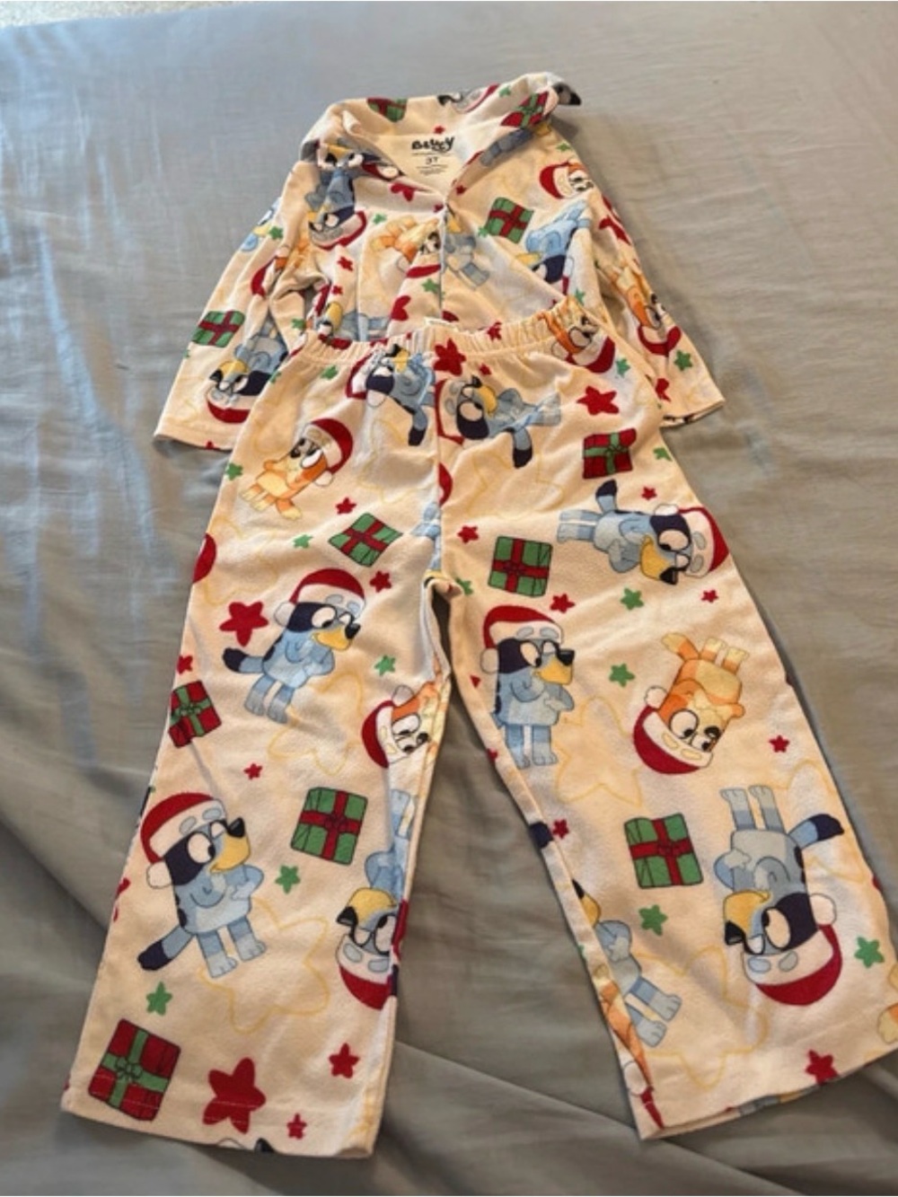 Kids Holiday Pajama Set with Cartoon Bluey Print